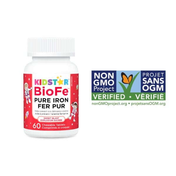 KidStar BioFe iron chewable tablet, Non-GMO Project Verified