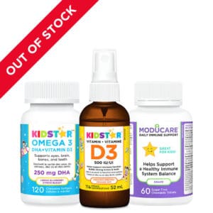 Immunity Bundle with Omega 3, vitamin D3 spray, and Moducare Grape Chewable - out of stock