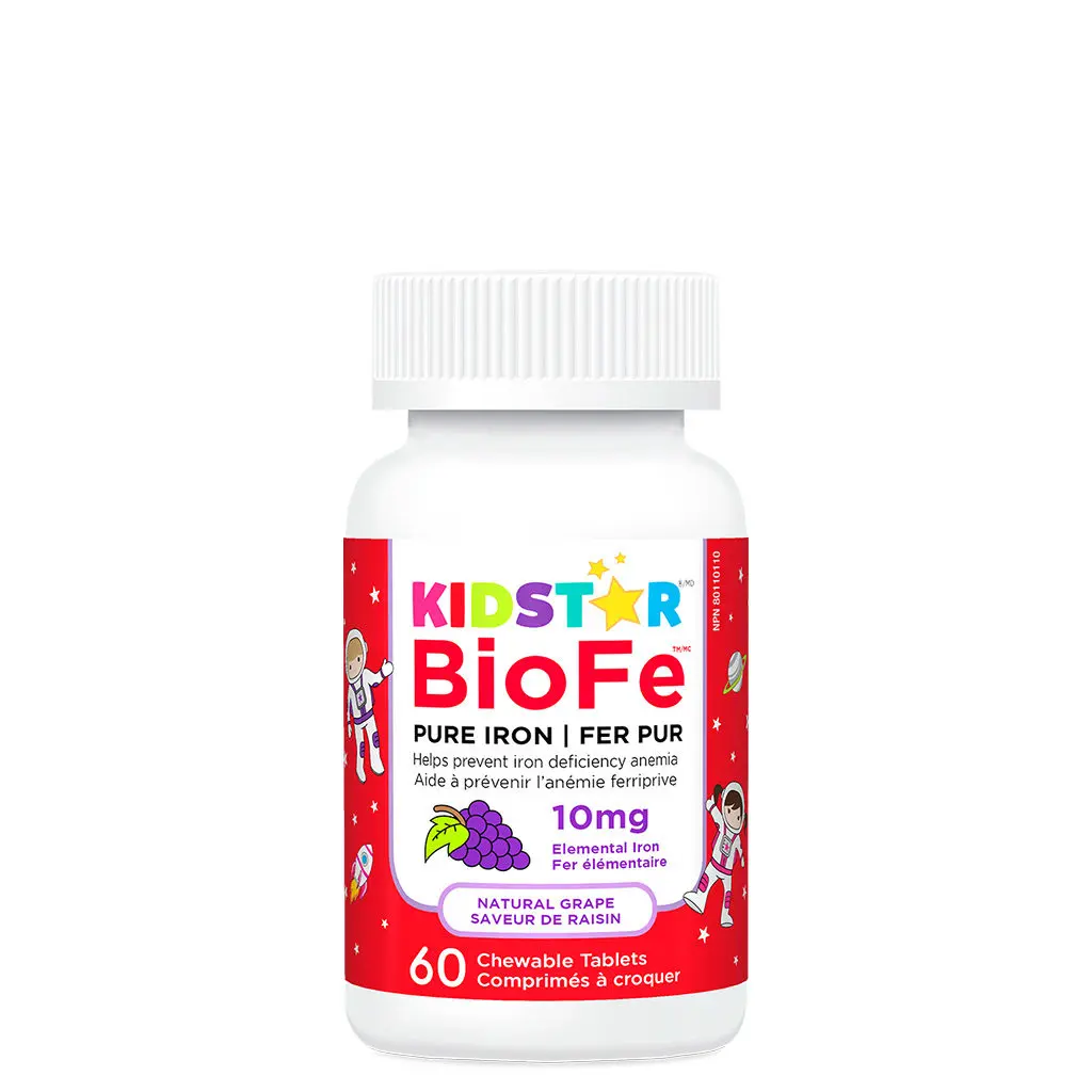 Biofe KidStar BioFe Pure Iron Chewable Tablets Grape | For Ages 3+