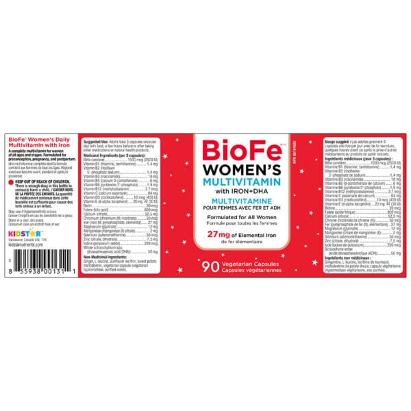 BioFe Women's Multivitamin label