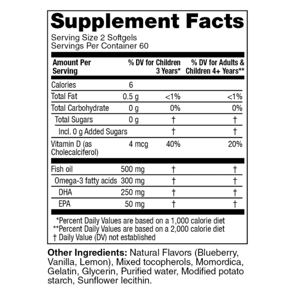 KidStar Omega 3 supplement facts