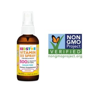 KidStar Nutrients Spray de vitamine D3 sans OGM Projet vérifié