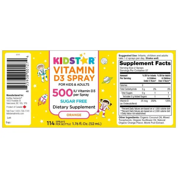 KidStar Nutrients Vitamin D3 spray