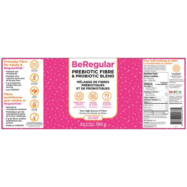 BeRegular Prebiotic Fibre & Probiotic Blend, label image