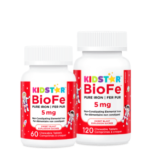 BioFe Pure Iron Chewable Tablets, 60 and 120 sizes