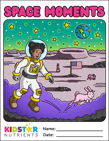 Coloriage KidStar - Fille astronaute lune 2025