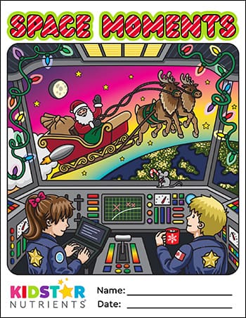 feuille de coloriage Kidstar astronaute espace baleines